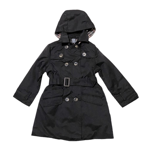 Zara Other - Zara Girl-Black Trench Coat with Hood Size 3-4